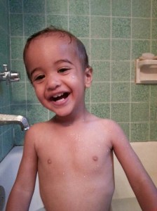 smiling bath boy